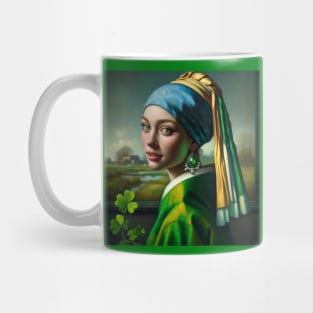 St. Paddy's Pearl: Girl with a Pearl Earring St. Patrick's Day Celebration Mug